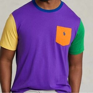Polo by Ralph Lauren Blue Shirt with Orange Trim